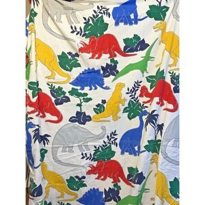 Vintage 80's Colorful Primary Color Dinosaur All over print Twin TOP Sheet